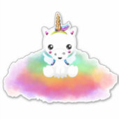 Rainbow Cloud Unicorn Aufkleber (Vorderseite)