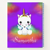 Rainbow Cloud Unicoron auf Lila Notizblock (Rückseite)