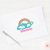 Rainbow Cloud Veterinary Ovaler Aufkleber (Umschlag)