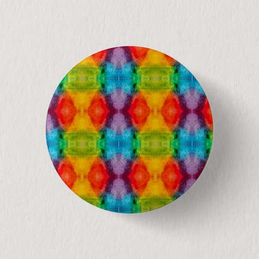 Rainbow Cloud Watercolor Art Button (Vorderseite)