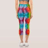 Rainbow Cloud Watercolor Art Capri Leggings (Rückseite)