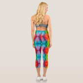 Rainbow Cloud Watercolor Art Capri Leggings (Rückseite)