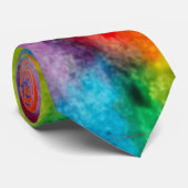 Rainbow Cloud Watercolor Art Krawatte (Gerollt)