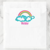Rainbow Cloud Welder Rechteckiger Aufkleber (Tasche)