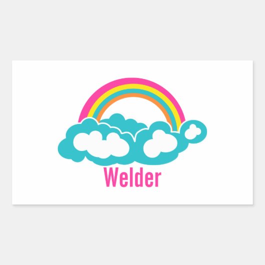 Rainbow Cloud Welder Rechteckiger Aufkleber (Vorderseite)