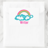 Rainbow Cloud Writer Rechteckiger Aufkleber (Tasche)