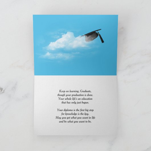 Rainbow Clouds 2026 Black Graduation Hats Karte (Innenseite)