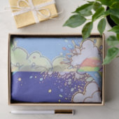 Rainbow Clouds and Confetti Birthday Gift Wrap Seidenpapier (Geschenk)