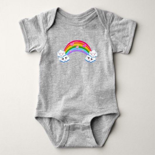 Rainbow Clouds Baby Bodysuit Strampler (Vorderseite)