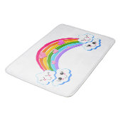 Rainbow Clouds Bathmat Badematte (Schrägansicht)