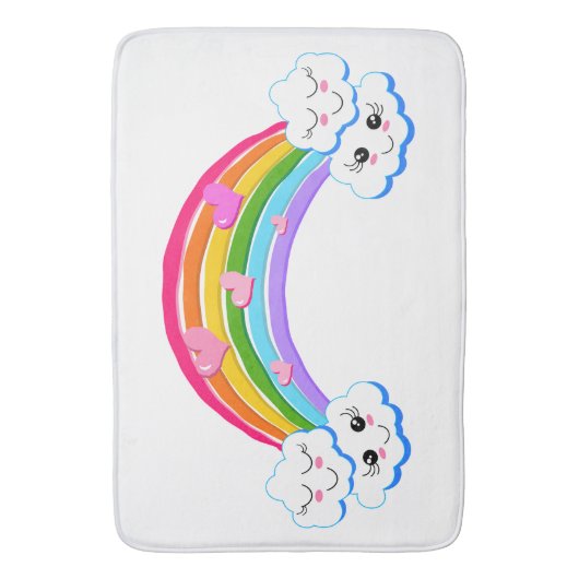 Rainbow Clouds Bathmat Badematte (Vorderseite Vertikal)