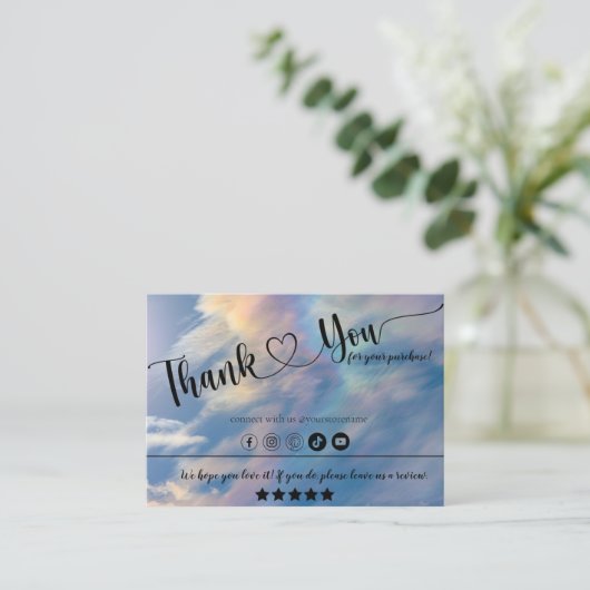 Rainbow Clouds Beruflich Dankeschön Karten (Stehend Vorderseite)