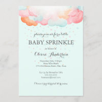 Rainbow Clouds Blue Baby Sprinkle Einladung