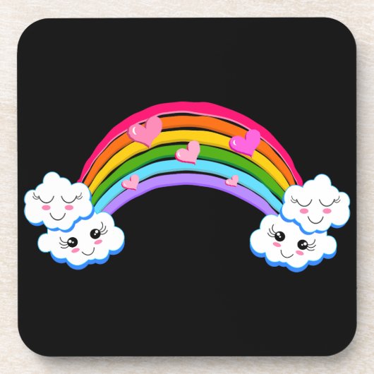 Rainbow Clouds Cork-Backed-Untersetzer Getränkeuntersetzer (Vorderseite)