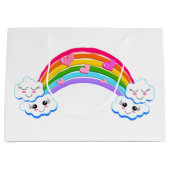Rainbow Clouds Gift Bags Große Geschenktüte (Vorderseite)