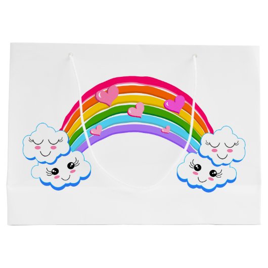 Rainbow Clouds Gift Bags Große Geschenktüte (Rückseite)