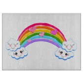 Rainbow Clouds Glass Cutting Board Schneidebrett (Vorderseite)