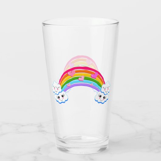 Rainbow Clouds Glass Tumbler (Rückseite)
