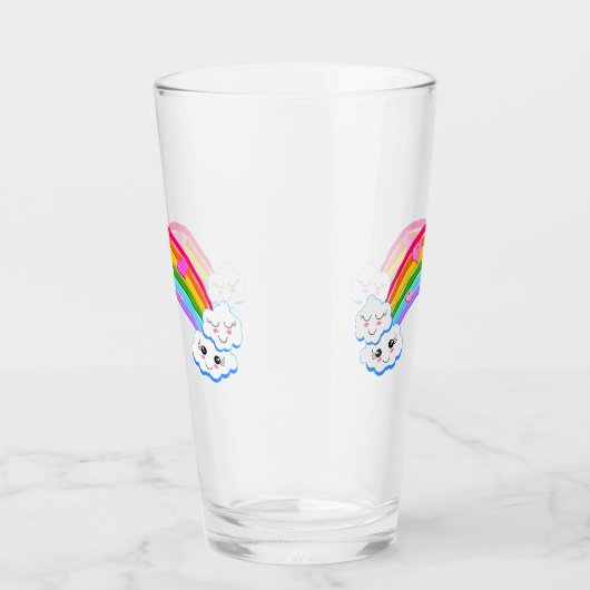 Rainbow Clouds Glass Tumbler (Rechts)