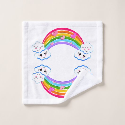 Rainbow Clouds Handtuchhandtuch Set (Waschlappen)