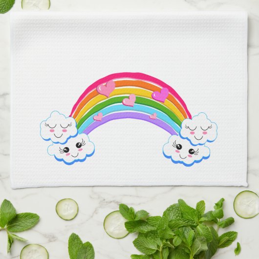 Rainbow Clouds Küchentuch (Gefaltet)