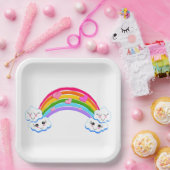 Rainbow Clouds Paper Plate Pappteller (Party)