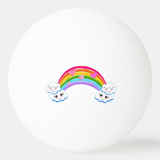 Rainbow Clouds Ping Pong Balls Tischtennisball (Rückseite)