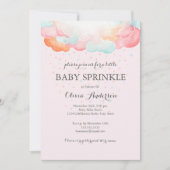 Rainbow Clouds Pink Baby Sprinkle Einladung (Vorderseite)