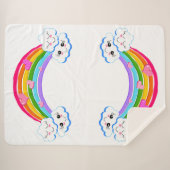 Rainbow Clouds Sherpa Blanket Sherpadecke (Vorderseite (Horizontal))