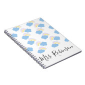 Rainbow Clouds Skriptlehrer Name Notebook Notizblock (Rechte Seite)