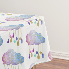 Rainbow Clouds Stars Gold Glitzer Kinderdusche Nie Tischdecke