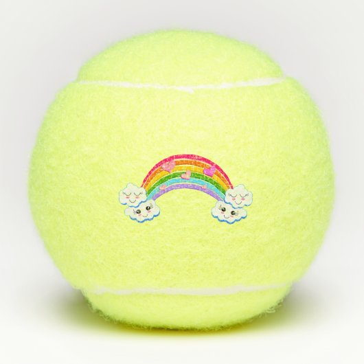 Rainbow Clouds Tennis Balls Tennisbälle (Vorderseite)