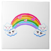 Rainbow Clouds Tile Fliese (Vorderseite)
