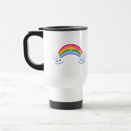 Rainbow Clouds Travel Mug Reisebecher (Links)