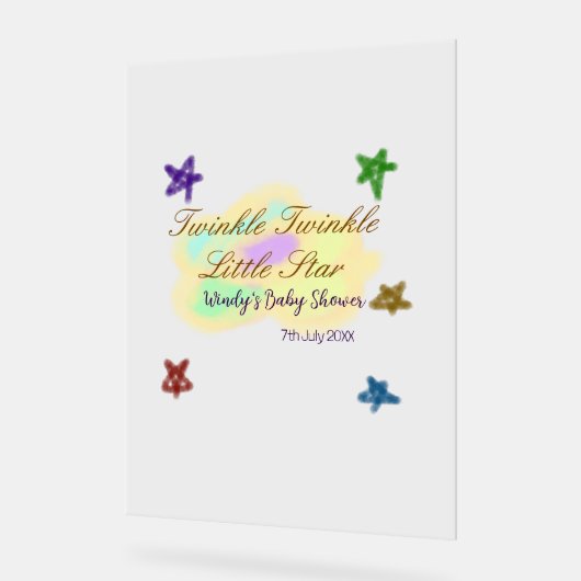 Rainbow clouds twinkle Twinkle Little Star baby Acrylschild (Winkel)