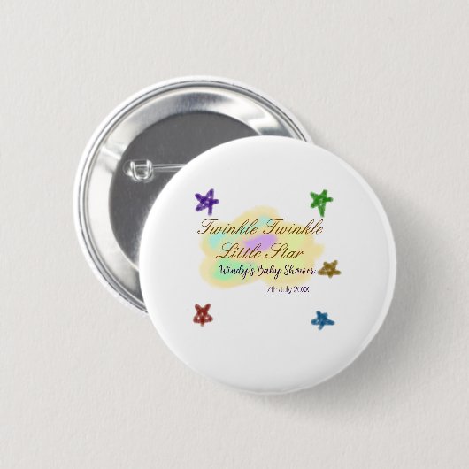 Rainbow clouds twinkle Twinkle Little Star baby Button (Vorne & Hinten)