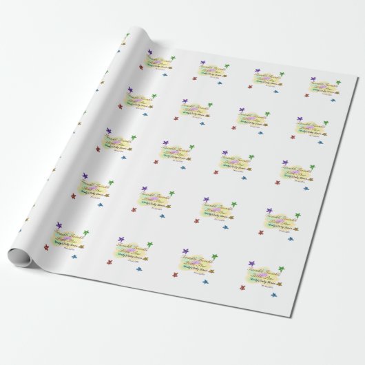 Rainbow clouds twinkle Twinkle Little Star baby Geschenkpapier (Ungerollt)