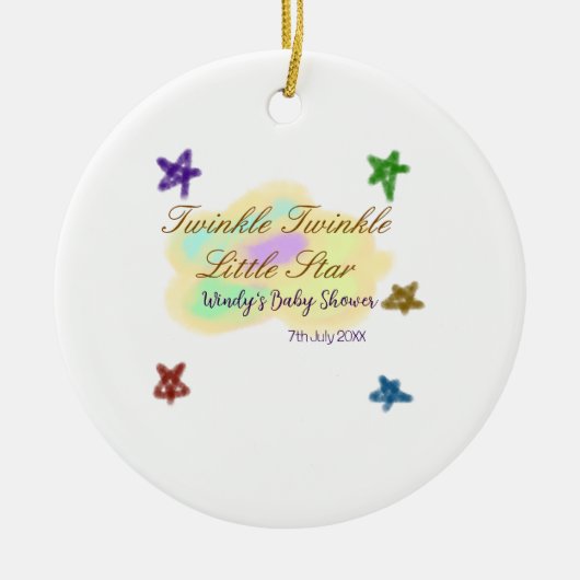 Rainbow clouds twinkle Twinkle Little Star baby Keramik Ornament (Vorne)