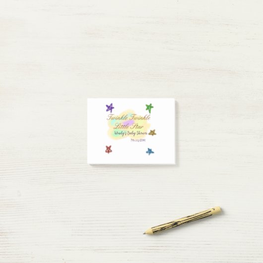 Rainbow clouds twinkle Twinkle Little Star baby Post-it Klebezettel (Auf Schreibtisch)