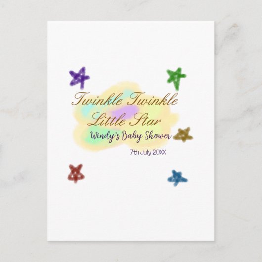 Rainbow clouds twinkle Twinkle Little Star baby Postkarte (Vorderseite)