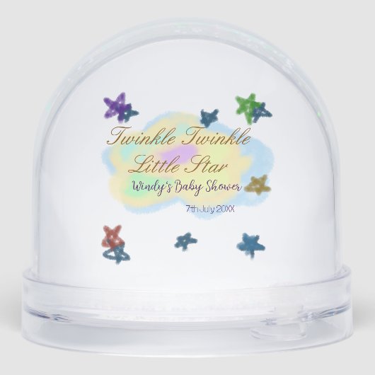 Rainbow clouds twinkle Twinkle Little Star baby Schneekugeln (Rückseite)