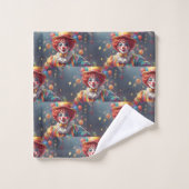 Rainbow Clown Circus Karneval Balloons Badhandtuch Set (Waschlappen)