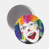 Rainbow Clown, LÄCHELN! Magnet (Vorderseite/Rückseite)