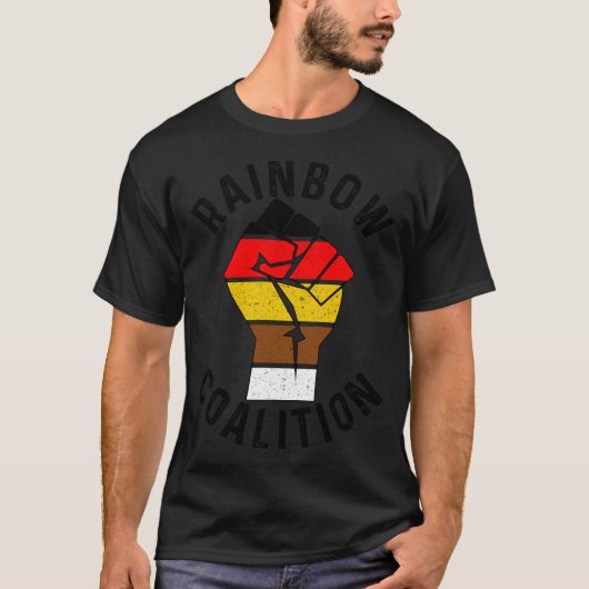 Rainbow Coalition Fred Hampton - Chicagoer Politik T-Shirt (Vorderseite)