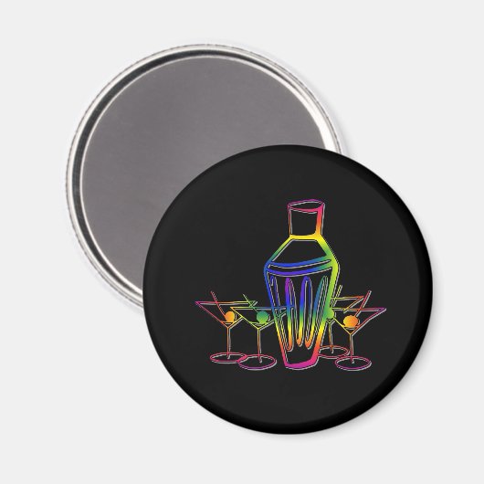 Rainbow Cocktails Magnet (Vorderseite/Rückseite)