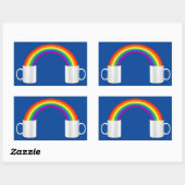 Rainbow Coffee T - Shirt Rechteckiger Aufkleber (Blatt)
