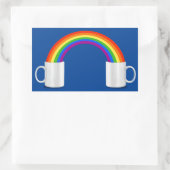 Rainbow Coffee T - Shirt Rechteckiger Aufkleber (Tasche)