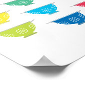 Rainbow Colander Modern Colorful Kitchen Art Poster (Ecke)