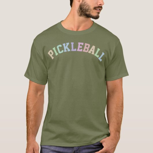 Rainbow Collegiate Style Pickleball Lovers T-Shirt (Vorderseite)