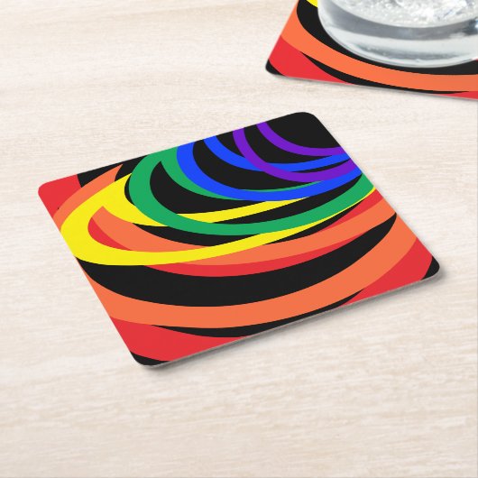 Rainbow Color Abstrakt Crescent Paper Untersetzer (angewinkelt)